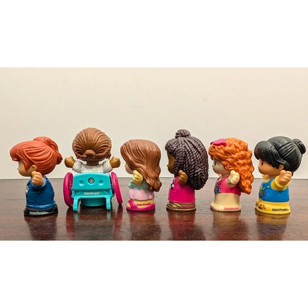 Fisher-Price Little People Lot of 6 Mixed Character Figures w/ Wheelchair